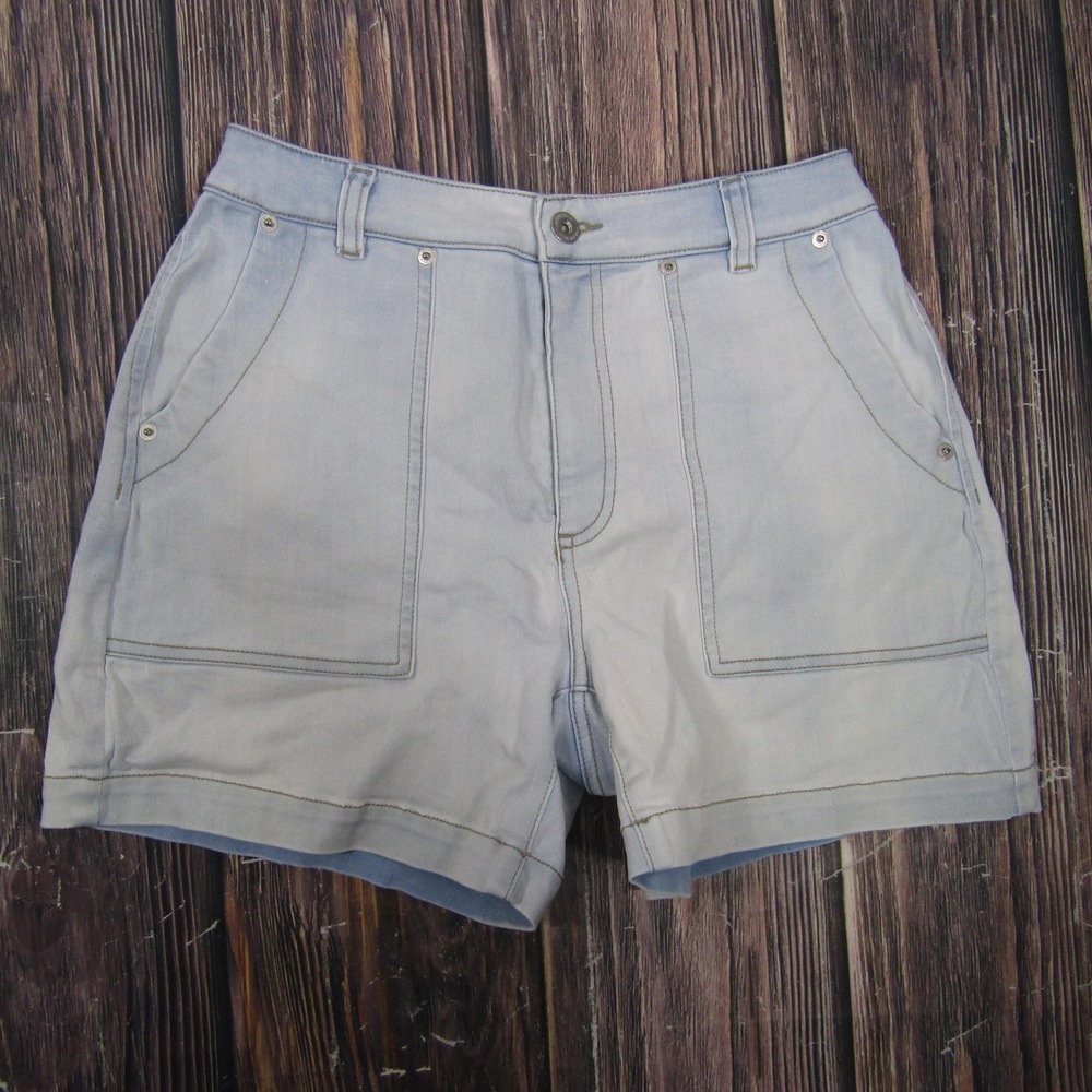 INC DENIM Chino Womens 6 Blue‎ Denim Cotton Blend 5.5 Inseam Pockets Casual